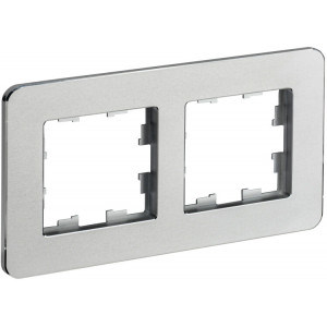 BRITE Рамка 2-мест. РУ-2-1-Бр металл алюм. RE BR-M22-M-01-K47
