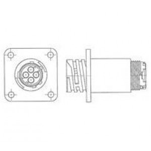 1977879-1, Стандартный цилиндрический соединитель 11-4, Rev Sex, Panel Mount Rcpt Housing