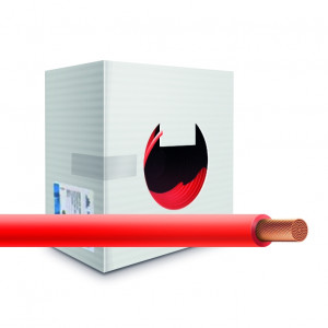 Провод монтажный cabH07V-K-1x2.5-b100-red, UNIFLEX. Провод монтажный H07V-K 450/750В 1x2.5мм2 Cu5 DIN VDE 0281, красная ПВХ изоляция (100м.)