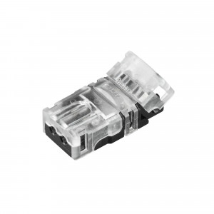 Коннектор HIP-MONO-8-2pin-STW 032235, Одиночный коннектор (без провода) для подключения питания к одноцветным открытым лентам шириной 8 мм. Очистка провода питания (0,34-0,75 мм2) от изоляции не требуется. Материал - прозрачный пластик. Максимальный допустимый ток 3 А, напряжение 3-24 В. Цена