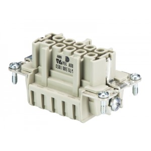 Розеточная контактная вставка 70.500.1053.0, Розеточная контактная вставка, пружинная фиксация, 10 полюсов + PE, типоразмер 10B, 500V, 16A, сечение обслуживаемых проводников 0,14-2,5 мм кв, тип покрытия контактов: серебро,