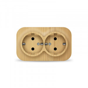 Розетка 2-м ОП 16А IP20 с заземл. сосна 1439