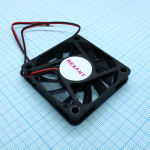 RX 6010MS 12VDC, Вентилятор 12В 60x60х10 S 4000 об/мин., 28.95м3/час, 32дБ, подшипник скольжения, тип вывода - провод