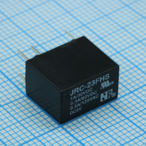 JRC-23F-HS-5VDC, Сигнальное реле 5VDC 1A SPDT (12,5x7,5x10мм) THT