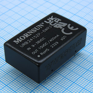 URB2415ZP-6WR3, DC/DC преобразователь, 6Вт, вход 9-36В, выход 15В/400мА