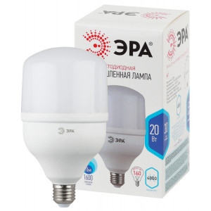 Лампа светодиодная ЭРА STD LED POWER T80-20W-4000-E27 E27 / Е27 20Вт колокол нейтральный белый свет(кр.1шт) [Б0027001]