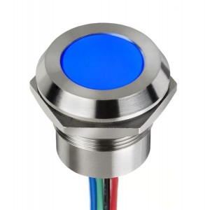 Q22Y5SZZRGB12ECA, Светодиодные панельные индикаторы Chamf Stainless Bezl 12VDC RGB IP67
