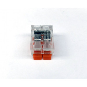 Клемма CM-221-2P, Клеммная колодка, 2 полюса, рычажковый зажим провода, сечение провода: 0.2 - 4 мм кв., номинальные характеристики: 450 V; 32 A; цвет прозрачный