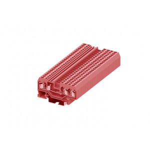 Проходная клемма 225953, Проходная клемма, 3 точки подключения, тип фиксации провода: пружинный, номинальное сечение: 2,5 мм кв., 24A, 800V, ширина: 5 мм, цвет: красный, тип монтажа: DIN35