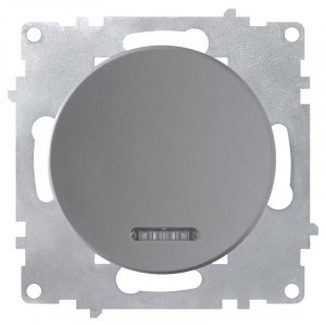 Выключатель 1-кл. СП Florence 10А IP20 с подсветкой механизм сер. (1E31701302) 2172847