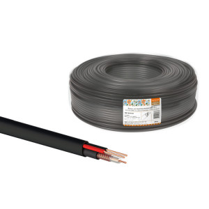 Кабель для видеонаблюдения КВК-П-2 2х0,75 мм (200м), для наружной прокладки, черный нар SQ0123-0104