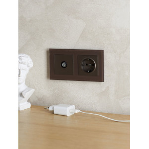 Рамка 2-м BRITE РУ-2-2-БрТБ стекло темн. бронза BR-M22-G-K45