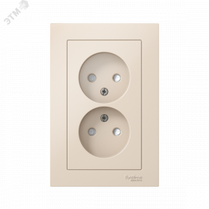 Розетка 2-м СП AtlasDesign 16А IP20 без заземл. защ. шторки в сборе беж. SE ATN000222