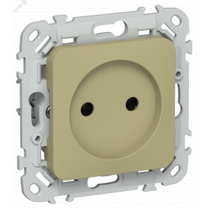 FLITE Розетка без заземления без защитных шторок безвинтовое крепление 10А РС01-1-ФлО оливковый IEK FI-R10-10-1-K26