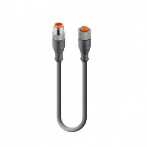 RST 5-RKT 5-647/1M, Кабели для датчиков / Кабели для приводов M12 Micro Actuator/sensor cordset, double-ended, 3-poles, male to female straight connector with self-locking thread and gray 22 gauge PVC molded cable.