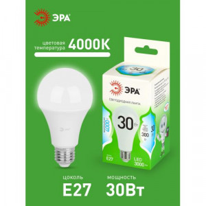 Лампа светодиодная LED 30 Вт 3000Лм 4000К груша нейтральный E27 220-240В LED A65-30W-840-E27 Green Line Б0067144