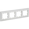 BRITE Рамка 4-местная РУ-4-БрАБ арктический белый/белый IEK BR-M42-12-K91