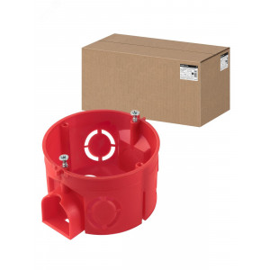 Установочная коробка СП D68х42мм, саморезы, стыковочные узлы, красная, IP20, SQ1402-1116