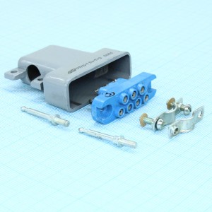 РП10-7 ЛУ П-О розетка с/к, Соединитель  низкочастотный, прямоугольный, внутреннего монтажа угловой