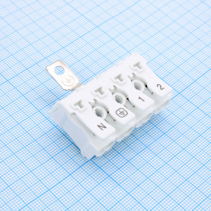 GT238-10.0-04P-19-24, Электромонтажный клеммник на 4 контакта. с заземляющими частями, монтажными ножками, печатью