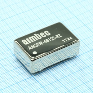 AM3TW-4812S-RZ, Преобразователь DC/DC, 3Вт, вход 18…75В, выход 12В/0.25А