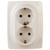 12-2116-02 Розетка 2X2P+E Schuko, 16A-250В, IP20, винт, 2, слоновая кость (10/100/1600) Б0029239