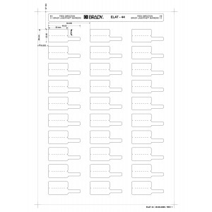 brd217061, ELAT-44-425 этикетки (флажки Р-форма), материал В-425А, белый матовый полипропилен, размер 30х10мм, 25 листов, 750 шт/упак.