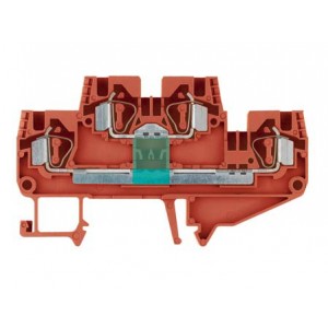 Этажная клемма WKF 4 E/35 ..., Этажная функциональная клемма, 2 этажа, тип фиксации провода: пружинный, номинальное сечение: 4 мм кв., ширина: 6 мм, цвет: оранжевый, тип монтажа: DIN35