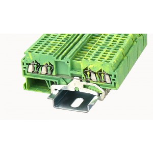 WS1.5-QU-PE-01P-1C-00Z(H), Заземляющая клемма, 4 пружинный, тип фиксации провода: пружинный, номинальное сечение: 1,5 мм кв., ширина: 4 мм, цвет: желто-зеленый, тип монтажа: DIN35