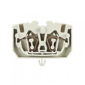 Проходная клемма (MINI) WKF2,5/M/R, Проходная клемма, MINI, верхний подвод кабеля, 2 точки подключения, тип фиксации провода: пружинный, номинальное сечение: 2,5 мм кв., 24A, 800V,ширина: 5 мм, цвет: серый, тип монтажа: якорная защелка в панель