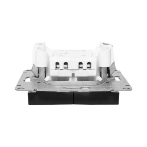 Механизм выключателя, двухклавишный, ч-рный Эпика EKF UP1-SWB-20