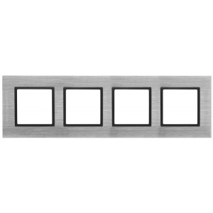 14-5204-41 Рамка на 4 поста, металл, Elegance, сталь+антр (5/25/900) Б0034563