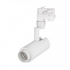 Светильник LGD-ZEUS-4TR-R67-10W Warm3000 (WH, 20-60 deg, 230V) 024604(1), Светильник подвесной для треков/шин 4 провода, 10Вт. Цвет свечения ТЕПЛЫЙ 3000K, световой поток 800-1000лм, регулируемый угол 20-60°, CRI>90. Корпус круглый, металл, цвет белый, IP20. Размеры DxHxL O67x180x155мм. Входное напряжение AC220-240V