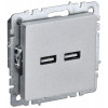 Розетка BRITE USB A+A 3.1А РЮ10-1-БрА алюм. BR-U21-D31-K47