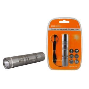 Фонарь светодиодный "Металл", 0,5 Вт светодиод 30 лм/Вт, бат. 1*AA SQ0350-0012