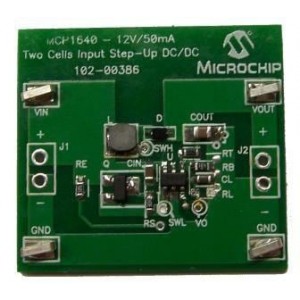 ARD00386, Средства разработки интегральных схем (ИС) управления питанием MCP1640 12V 50mA Boost Converter