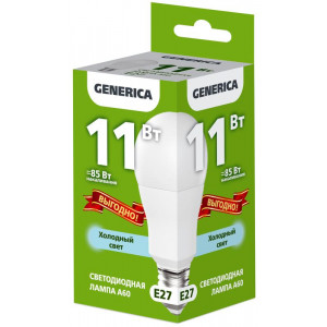 Лампа светодиодная A60 11Вт грушевидная 6500К E27 230В LL-A60-11-230-65-E27-G