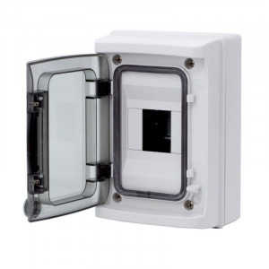 Щит распределительный навесной ЩРн-П-4 IP65 пластиковый прозрачная дверь серый 85604