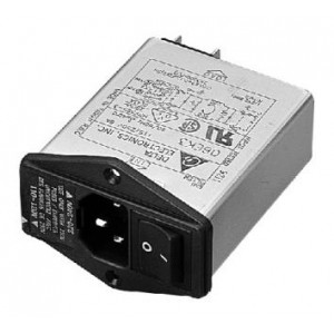 03EK3, Модули подачи электропитания переменного тока Power Entry Module EMI Filter, Single, 250VAC, 3A, Screw Mounting, N/A-Lug