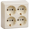 РС24-3-ОК Розетка 4местн. с з/к 16А откр.уст. ОКТАВА (кремовый) ERO41-K33-16-DC