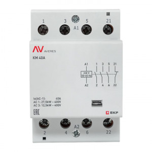 Контактор модульный КМ 40А 3NO+1NC 230VAC (3 мод.) AVERES EKF