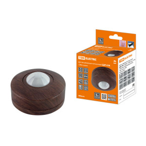 Датчик движения потол. ДДП-03В (1200Вт, 10-900с, 6м , 3+Лк, 120(сб)+360(св)гр IP33), "ЭКО" венге SQ0324-0044