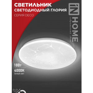 Светильник светодиодный DECO 18Вт 230В 4000К 1620лм 260х55мм ГЛОРИЯ 4690612021997