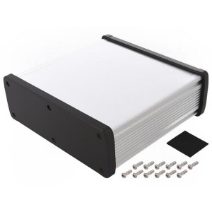 ALUG708SR160, Алюминиевый серебряный корпус с черными торцевыми панелями