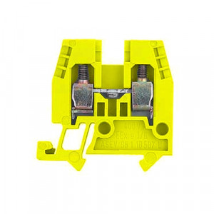 Проходная клемма (MINI) WKM 2.5/15 YE, Проходная клемма, MINI, боковой подвод кабеля, 2 точки подключения, тип фиксации провода: винтовой, номинальное сечение: 2,5 мм кв., 25A, 500V, ширина: 5 мм, цвет: желтый, тип монтажа: DIN15