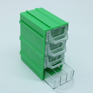 Бокс для р/дет К- 5-В2 прозр/зеленый, Пластиковый контейнер для хранения крепежа, радиоэлектронных комплектующих, любых небольших деталей