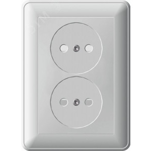 Розетка 2-м СП W59 16А IP20 без заземл. защ. шторки бел. SE RS16-254-18