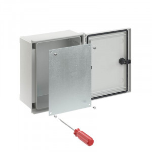 Монтажная панель для цельного навесного шкафа из фибергласа, металл, 600х400 (ВхШ) мм CN5064MP