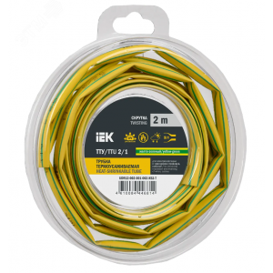 Трубка термоусадочная ТТУ нг-LS 2/1 желт./зел. (уп.2м) UDR12-002-001-002-K52-T