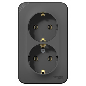 Розетка 2-м ОП Blanca 16А IP20 250В с заземл. без защ. шторок антрацит SE BLNRA010206